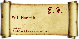 Erl Henrik névjegykártya
